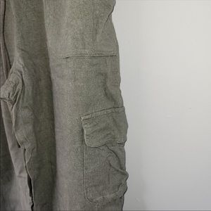 size M Paraphrase linen pants, trendy cargo jogger style, with elastic waist